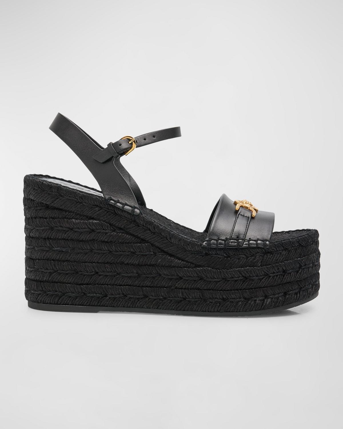 Medusa Leather Wedge Espadrille Sandals Product Image