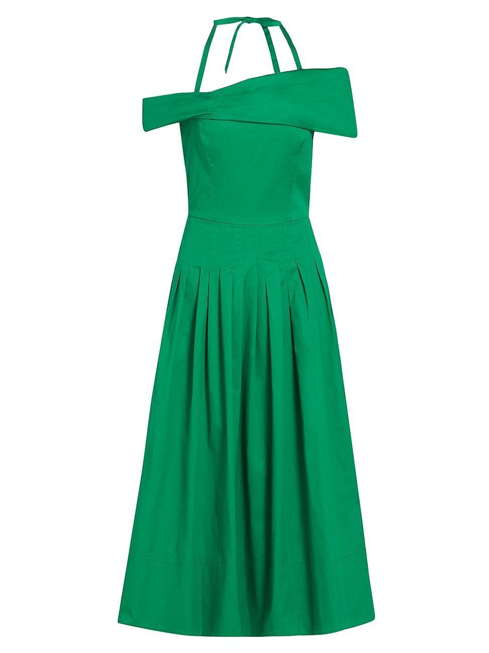 Womens Off-the-Shoulder Halter Midi-Dress Product Image