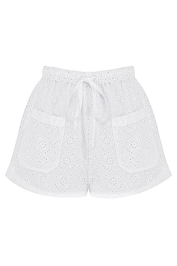 Mae White Broderie Anglaise Shorts Product Image