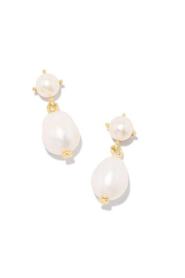 Eve Drop Earrings White Pearl Silver Product Image