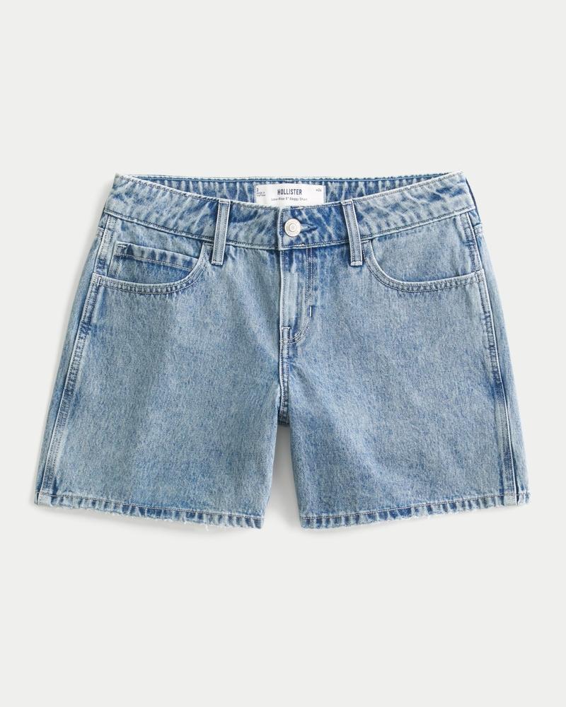 Low-Rise Light Wash Baggy Denim Carpenter Shorts 5" Product Image