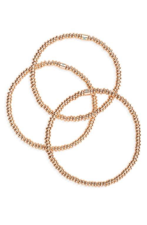 Womens Corduroy Bunch 3-Piece Goldtone Bead Bracelet Set Product Image