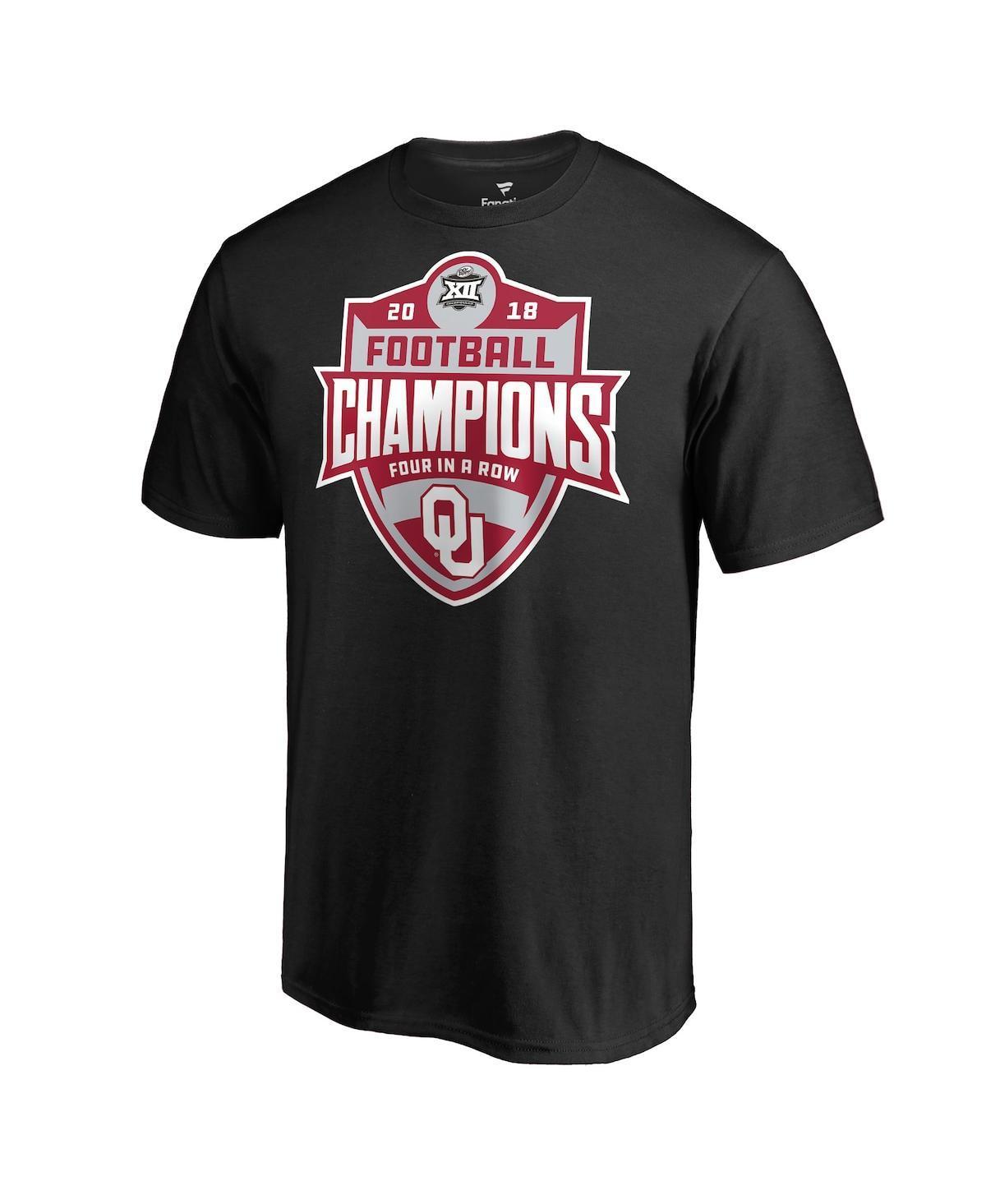 Mens Fanatics Black Oklahoma Sooners 2018 Big 12 Football Champions T-shirt Product Image