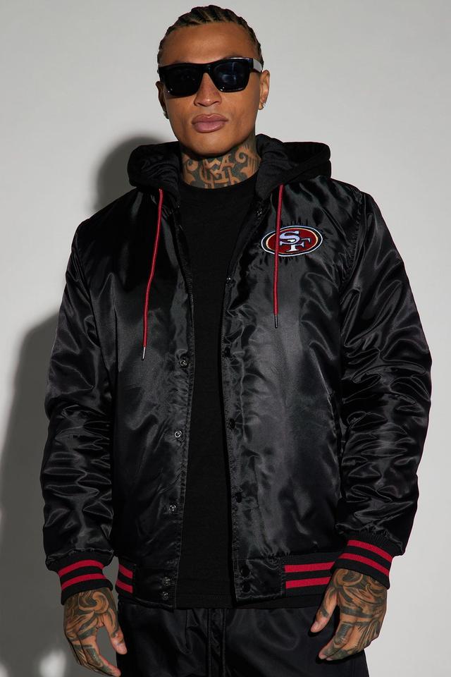 49ers Hooded Bomber Jacket - Black Product Image