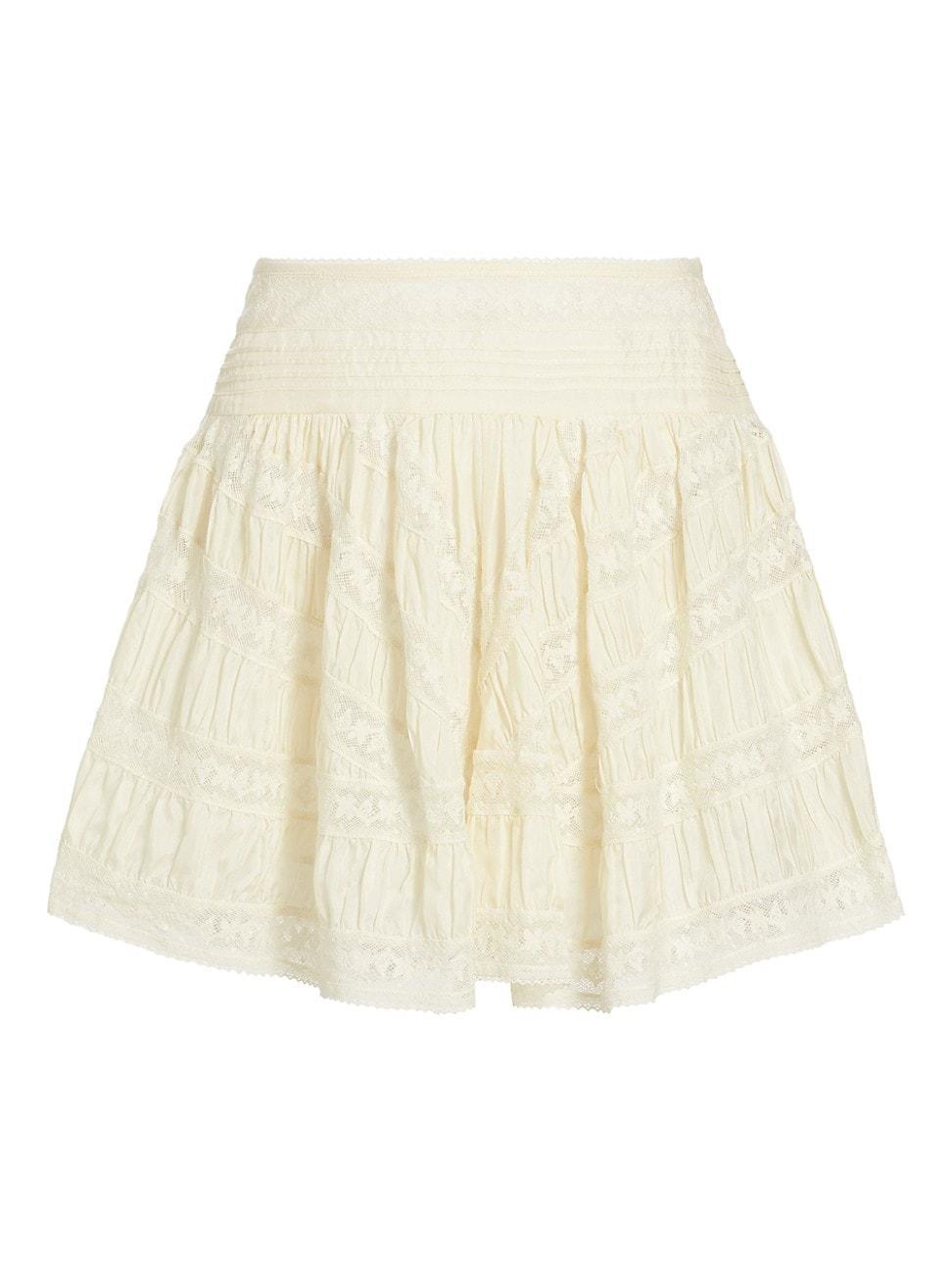 Womens Olas Lace Pintuck Miniskirt Product Image