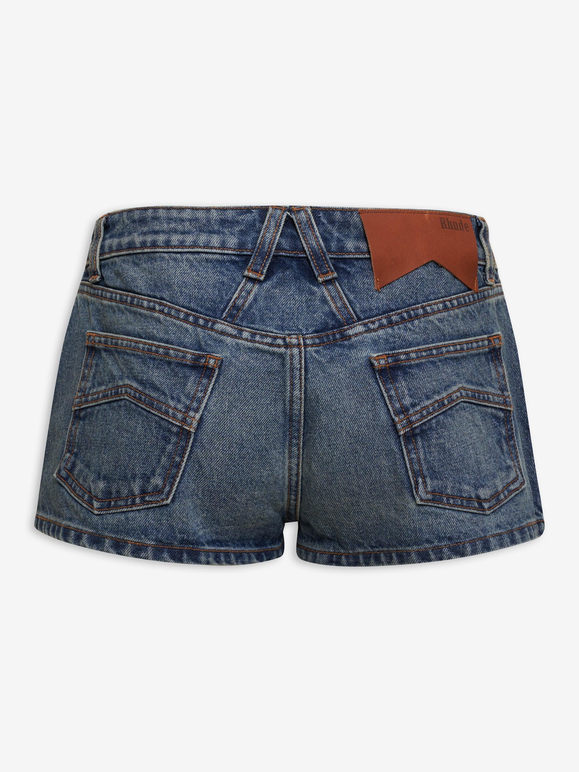 LOW-WAIST DENIM SHORTS Female Product Image