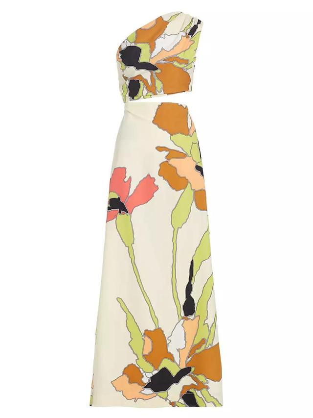 Floral Asymmetric Cut-Out Maxi Dress Product Image