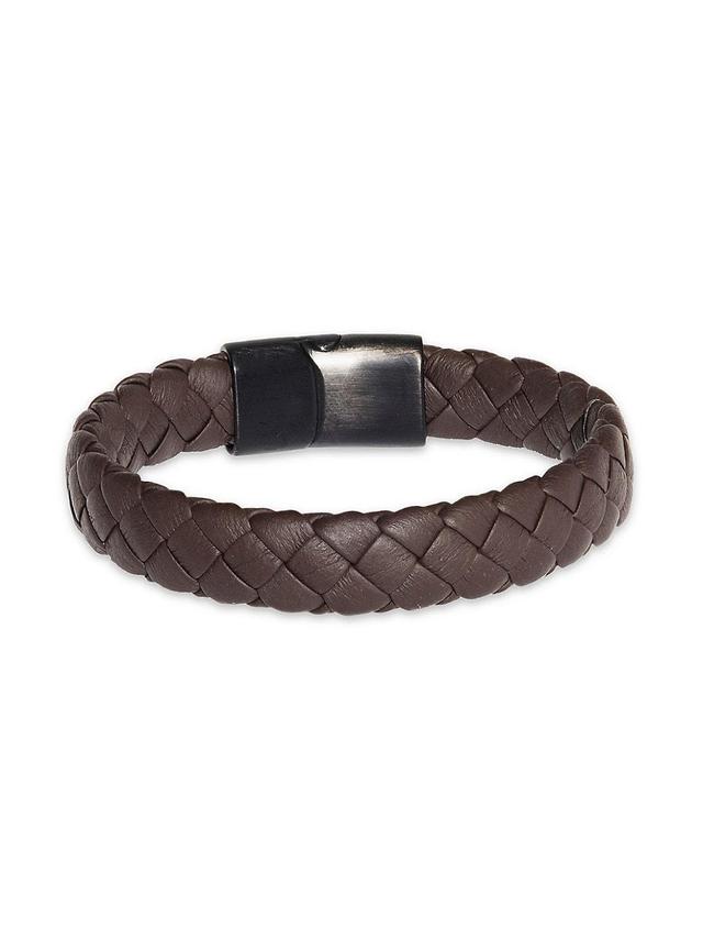 Mens Braided Leather Bracelet Product Image