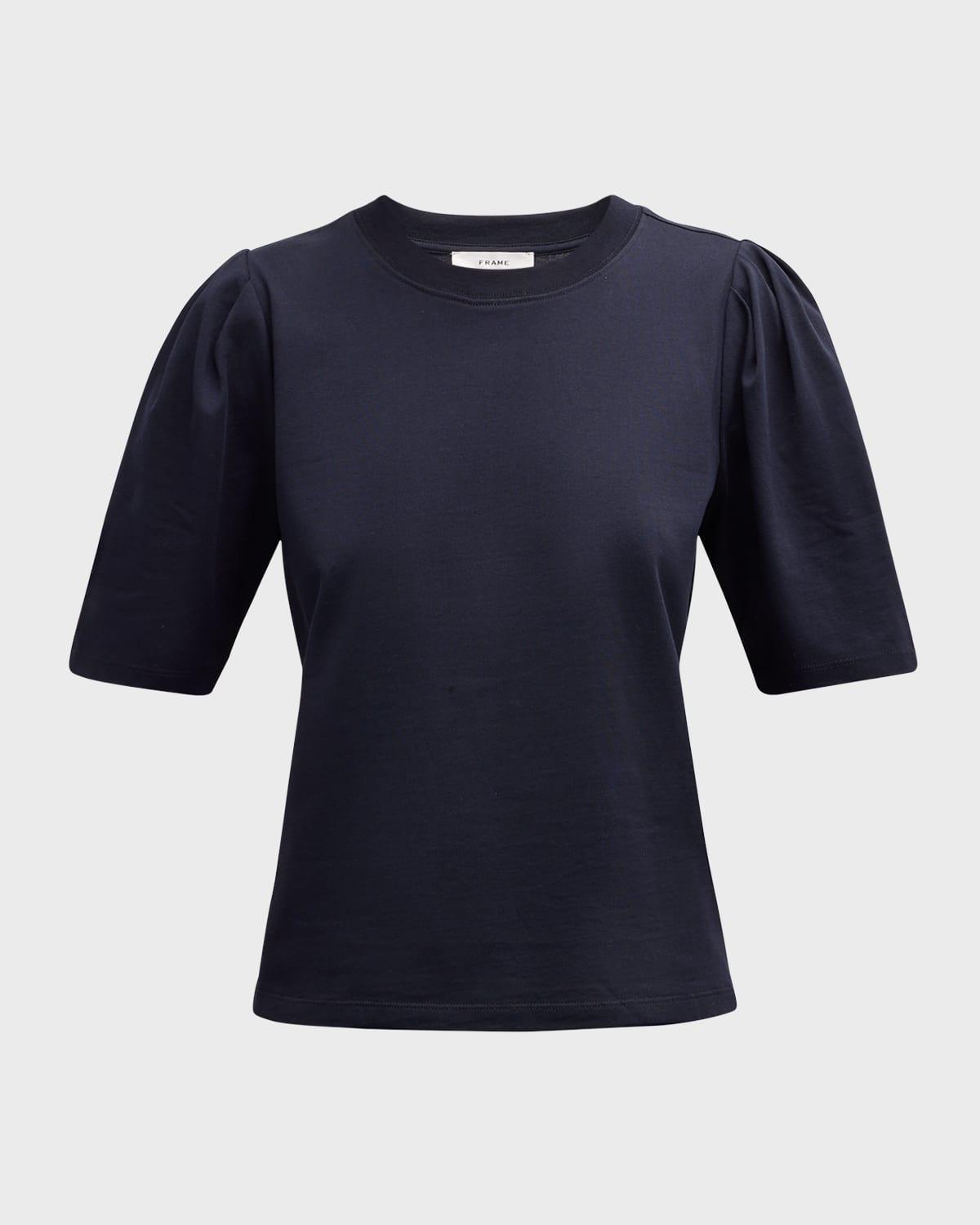 Womens Draped Femme Puff-Sleeve T-Shirt Product Image