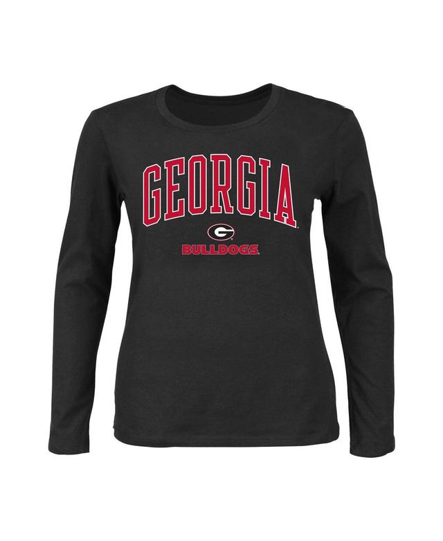 Womens Profile Georgia Bulldogs Plus Size Arch Over Logo Scoop Neck Long Sleeve T-Shirt Product Image