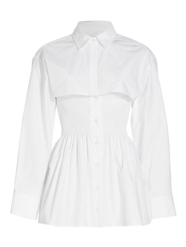 Alexander Wang Smocked Mini Dress With Overshirt White. (also in ). Product Image