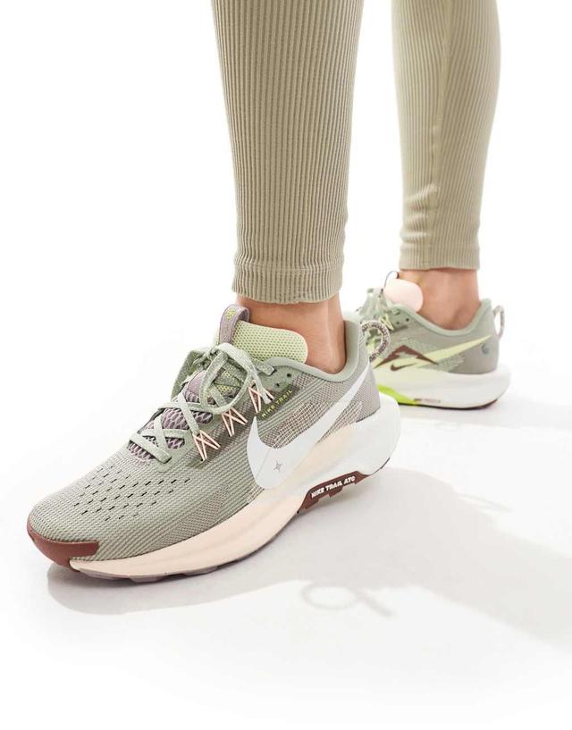 Nike Running ReactX Pegasus Trail 5 sneakers in light green Product Image