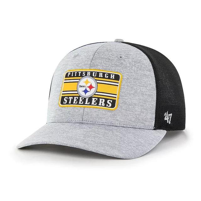 Mens 47 Heathered Gray/Black Pittsburgh Steelers Motivator Flex Hat Product Image