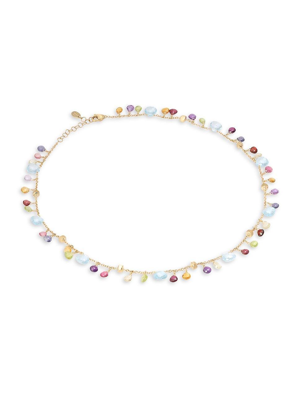 Marco Bicego Paradise 18K Yellow Gold Blue Topaz & Mixed Semiprecious Stones Single Strand Necklace Product Image