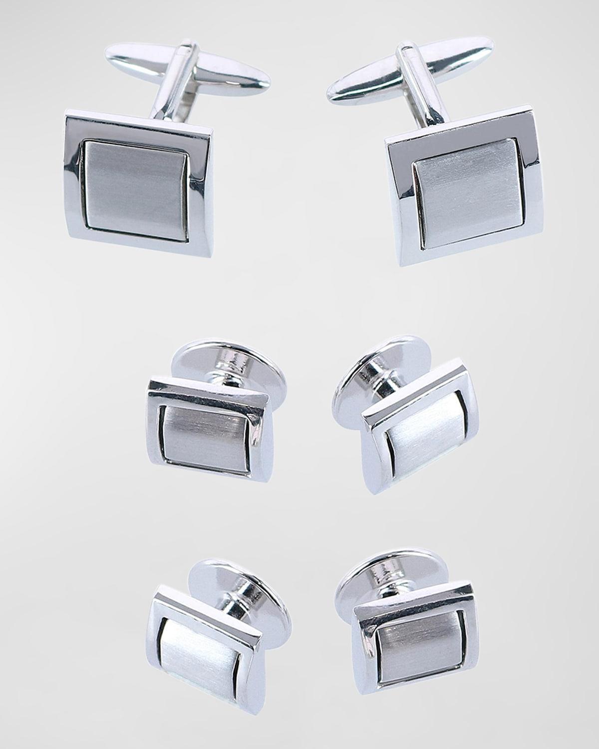 Trafalgar The Plaza Square Cuff Link & Stud Set Product Image