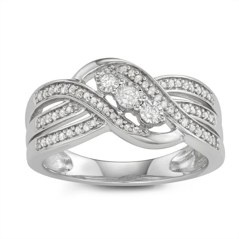 Diamond Brilliance Sterling Silver 1/4 Carat T.W. Diamond Fashion Ring, Womens Product Image