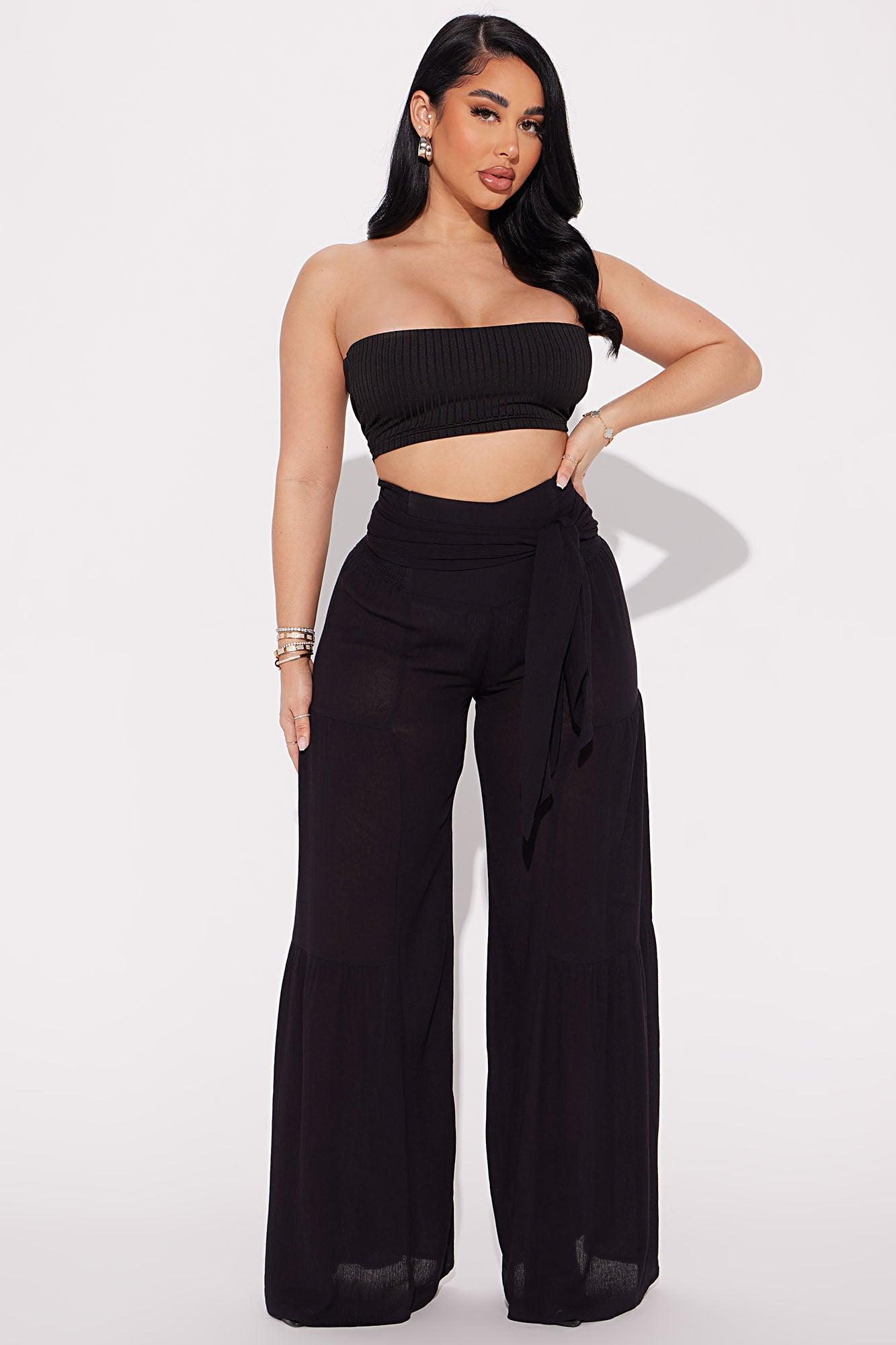 Somewhere Far Wide Leg Pant - Black Product Image