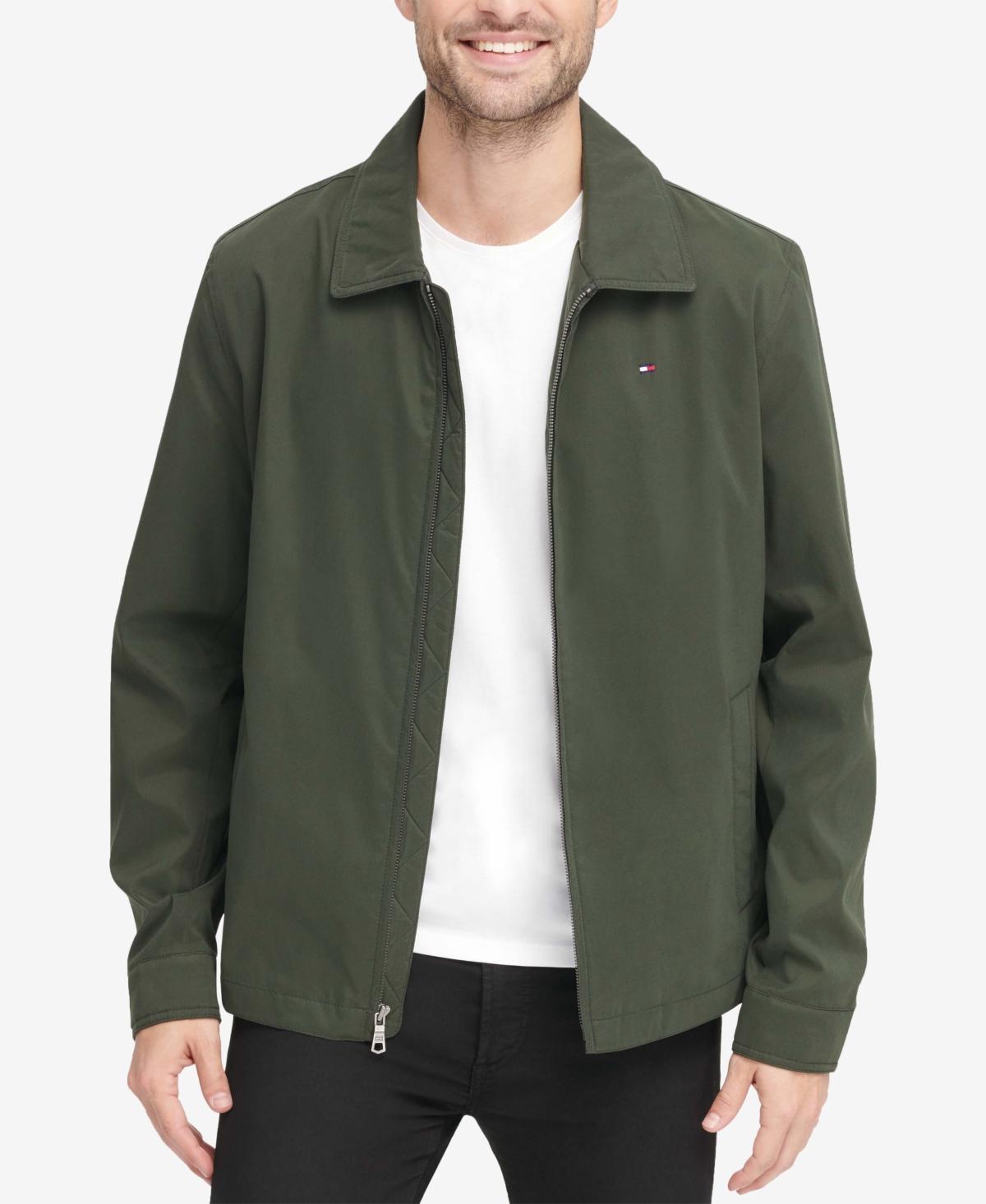 Tommy Hilfiger Mens Classic Front-Zip Filled Micro-Twill Jacket Product Image