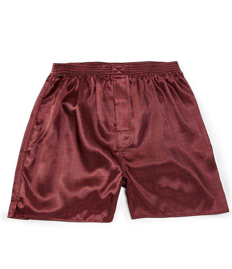 Roundtree & Yorke Printed Charmeuse Lounge Jam Shorts Product Image