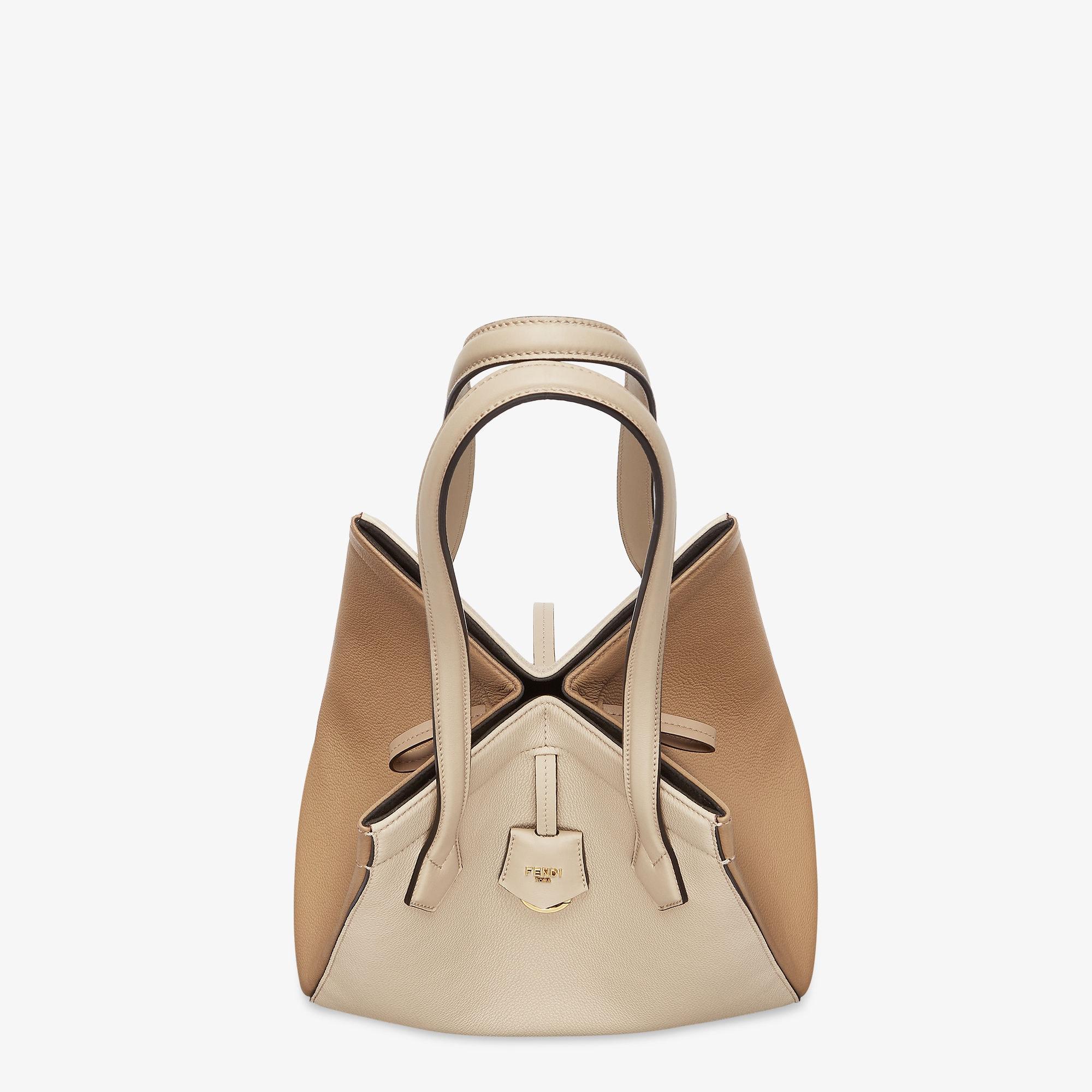 Fendi Origami MediumBeige two-tone leather bag that can be transformed Product Image