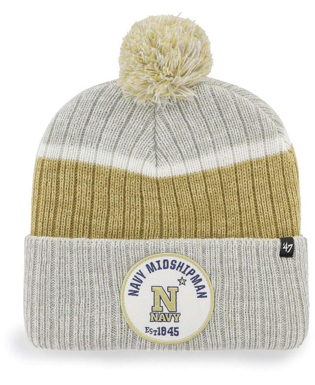 Mens Gray Navy Midshipmen Holcomb Cuffed Knit Hat with Pom Product Image