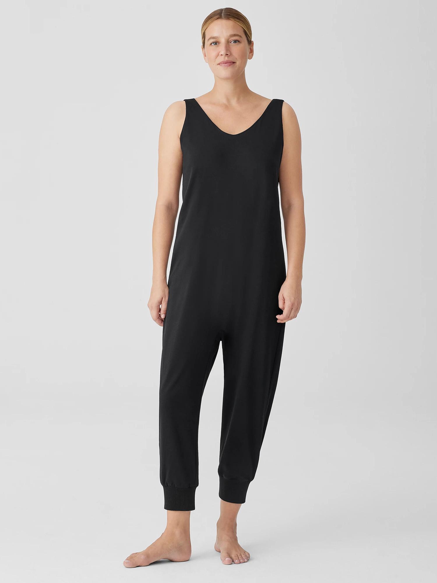 EILEEN FISHER Organic Cotton Interlock Sleep Jumpsuitfemale Product Image