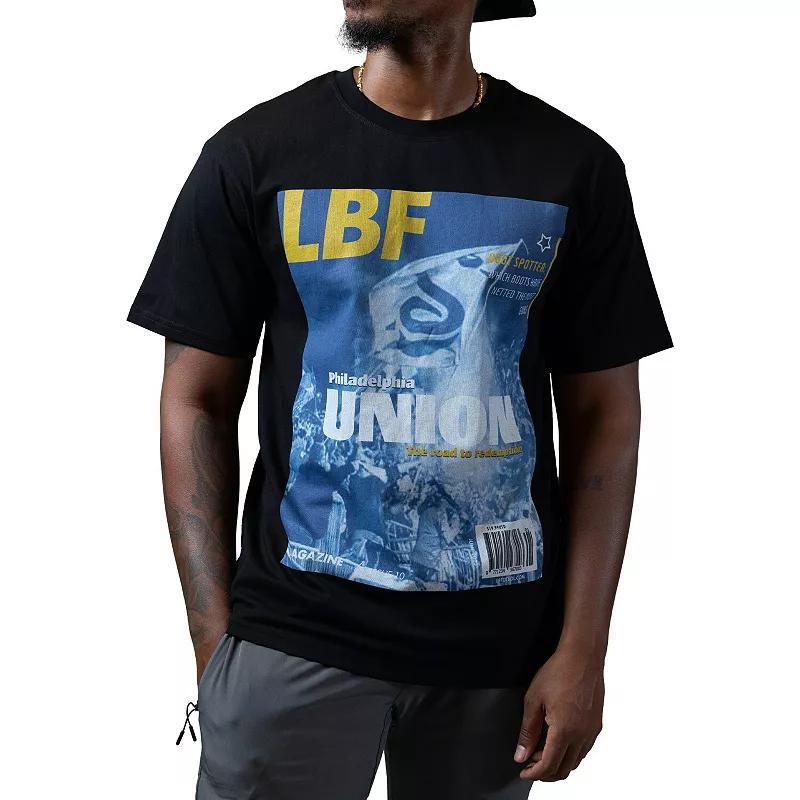 Mens Black Live Breathe Futbol x Philadelphia Union Magazine T-shirt Product Image