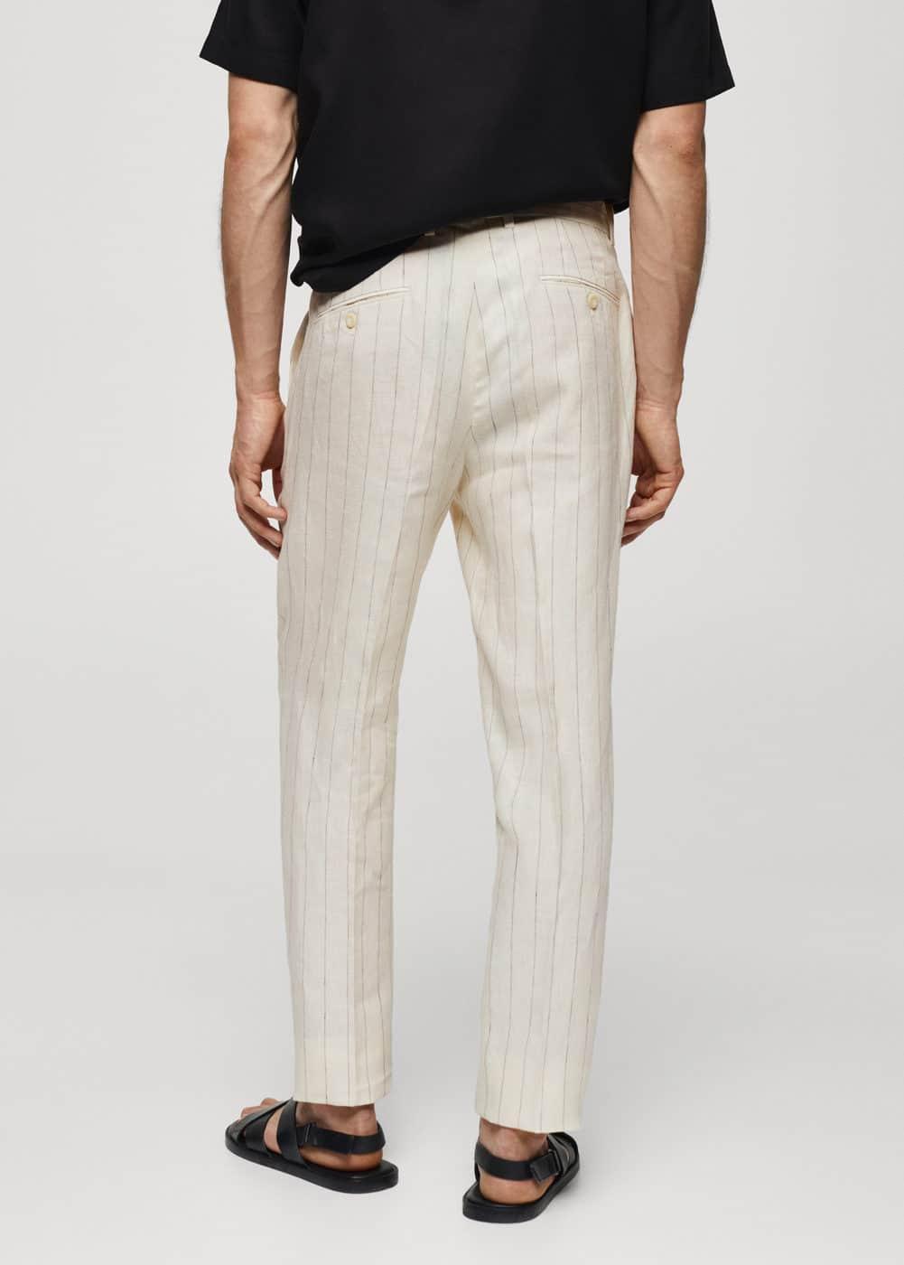 MANGO MAN - Slim fit pinstriped trousers off whiteMen Product Image