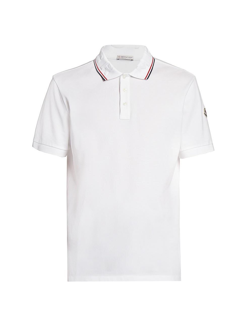 Moncler Tipped Logo Embossed Cotton Piqu Polo Product Image