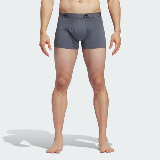 adidas Stretch Cotton Boxer Briefs 3-pack Onix 2XL Mens Product Image