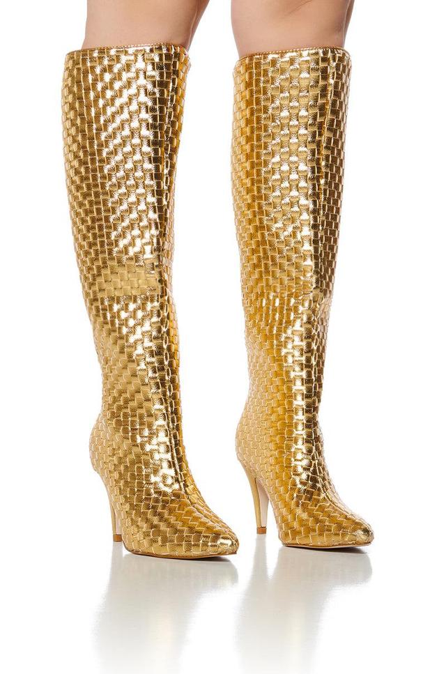 AZALEA WANG CHERIMOYA WOVEN GOLD BOOT Product Image