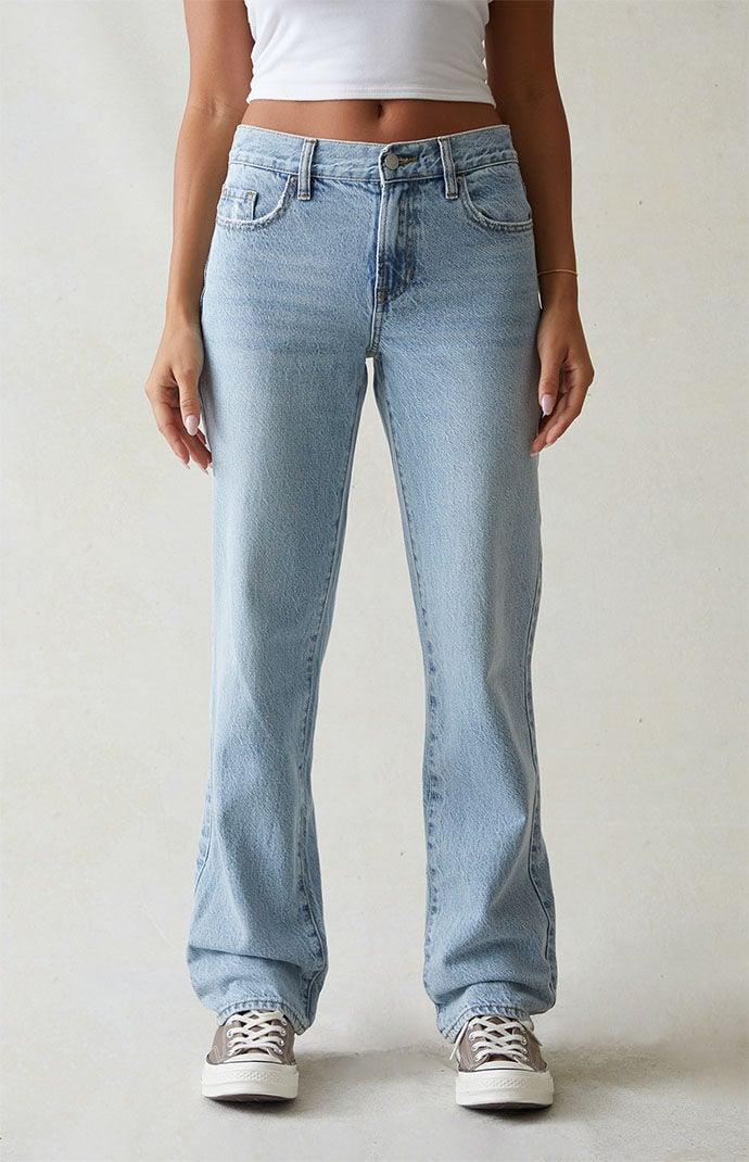 Women's Eco Light Blue Low Rise Boyfriend Jeans Product Image