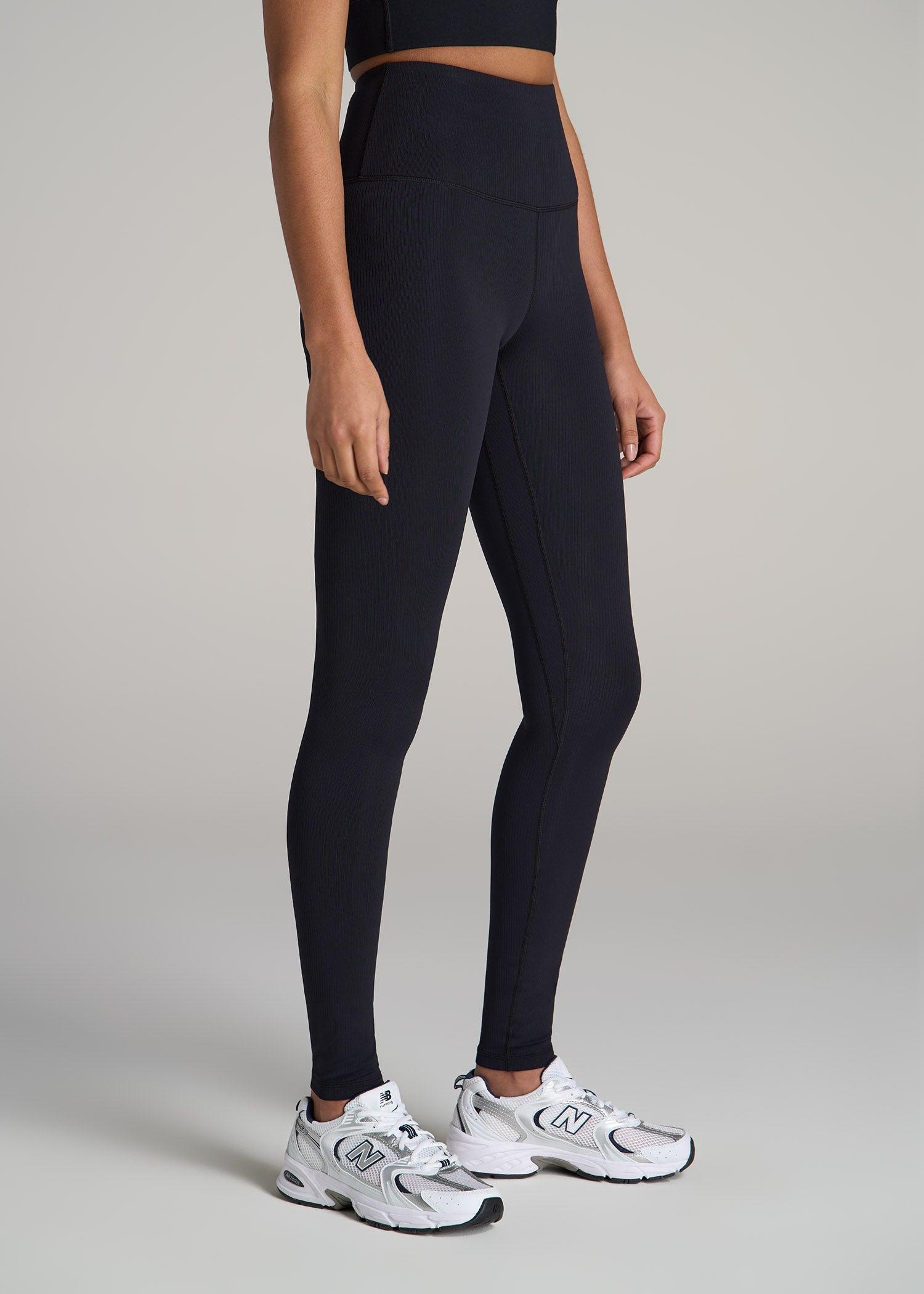 AT Balance High-Rise Leggings for Tall Women in Ribbed Black Product Image