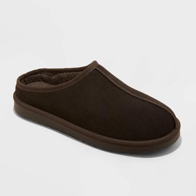 Mens Cruz Genuine Suede Clog Slippers - Goodfellow & Co Dark Brown 9 Product Image