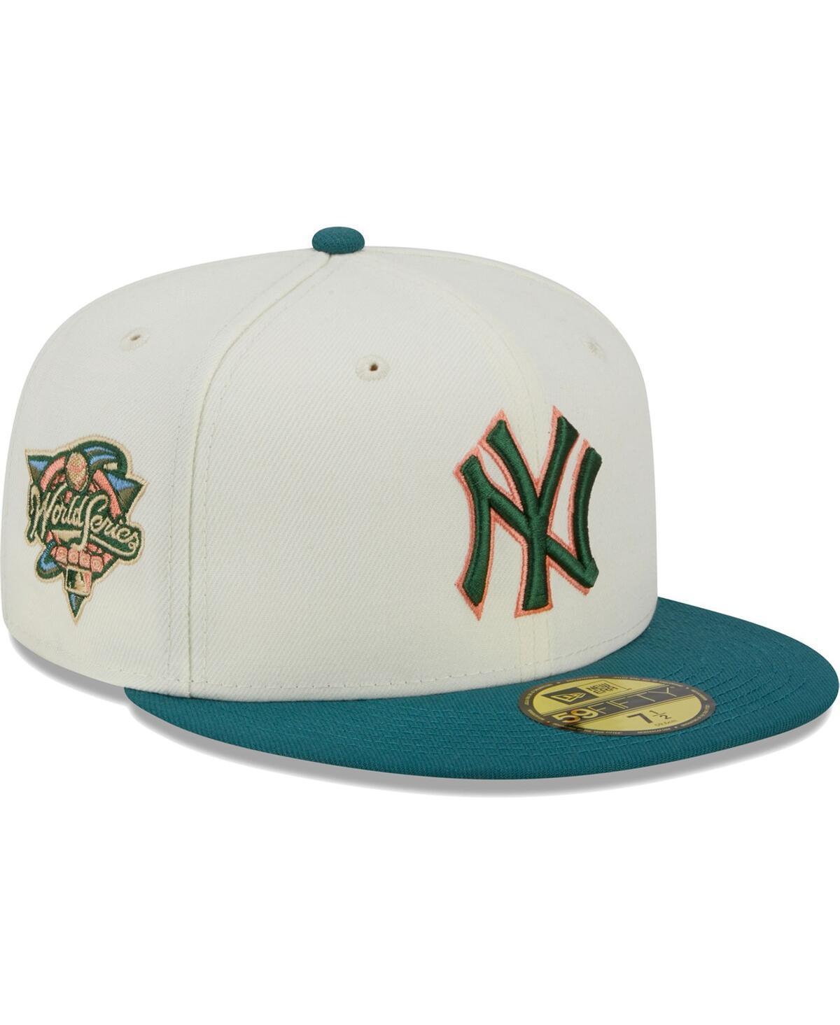 Mens New Era Cream New York Yankees Chrome Evergreen 59FIFTY Fitted Hat Product Image