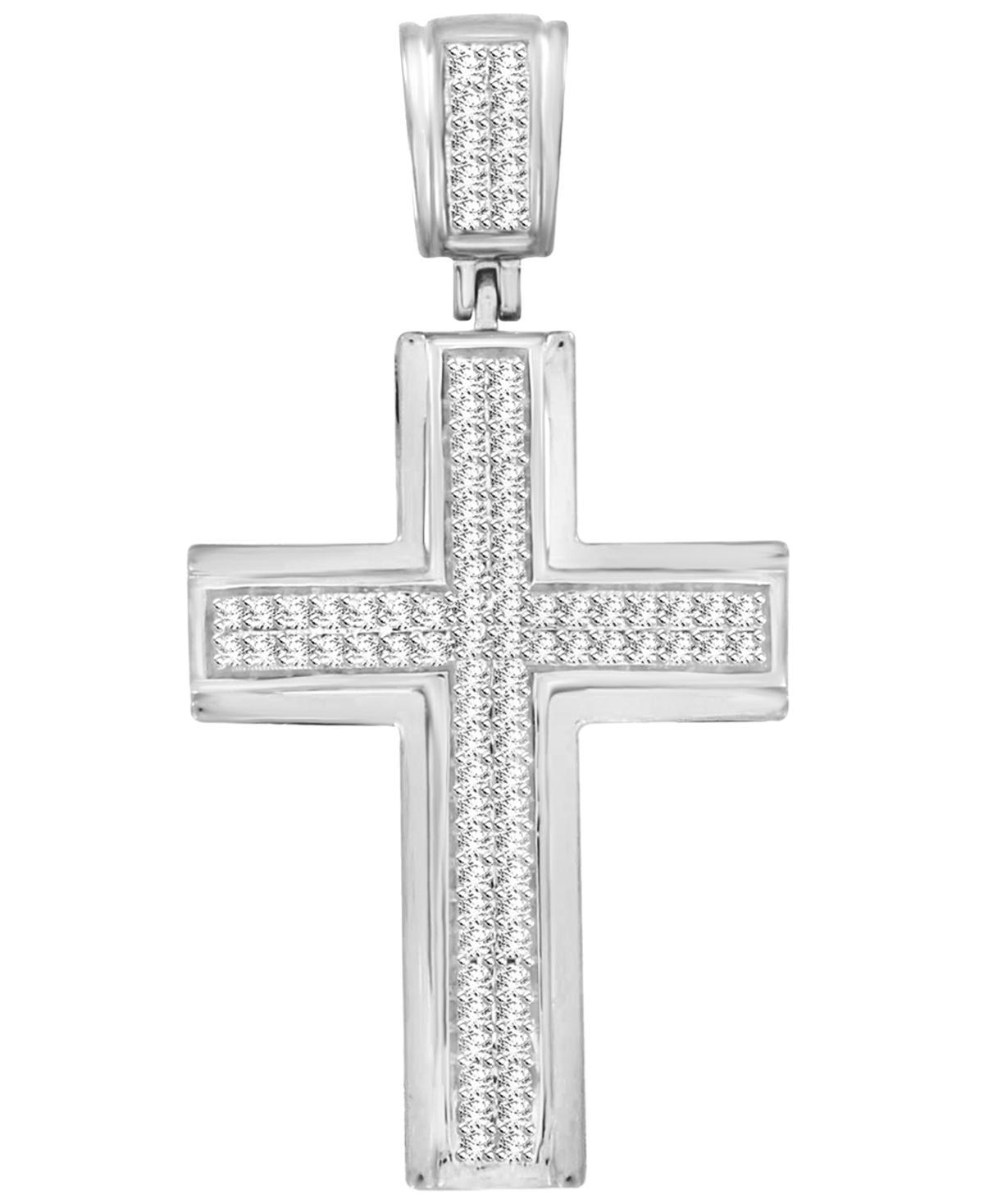 Mens Diamond (1/3 ct. t.w.) Cross Pendant in 10K White or Yellow Gold Product Image