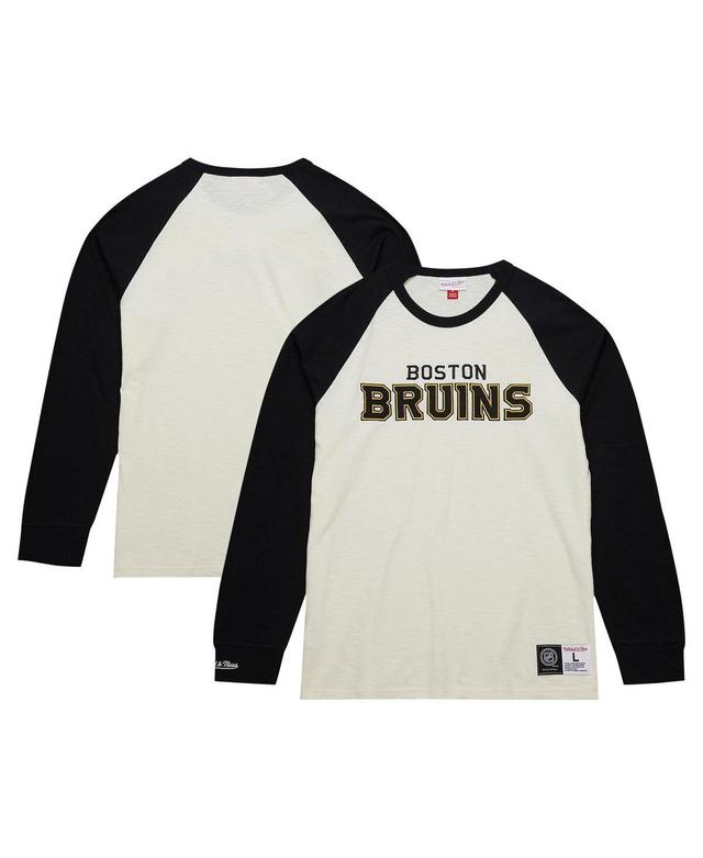 Mens Mitchell & Ness Cream Boston Bruins Legendary Slub Vintage-Like Raglan Long Sleeve T-shirt Product Image