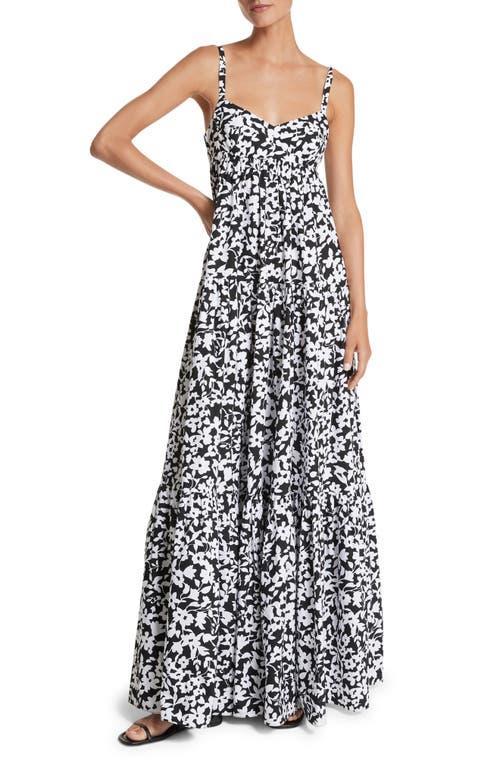 Michael Kors Collection Floral Print Tiered Cotton Poplin Maxi Dress Product Image