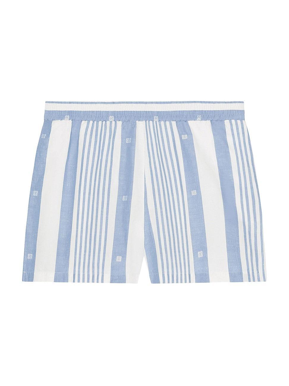 Womens Plage Shorts in Cotton and Linen with 4G Stripes Product Image