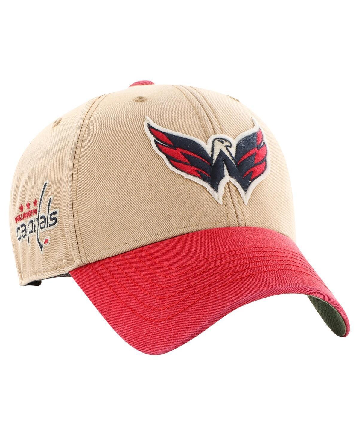 Mens 47 Khaki/Red Washington Capitals Dusted Sedgwick MVP Adjustable Hat Product Image