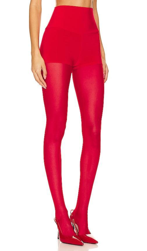 Norma Kamali Legging W/ Mesh Bottom Footsie in Red product image