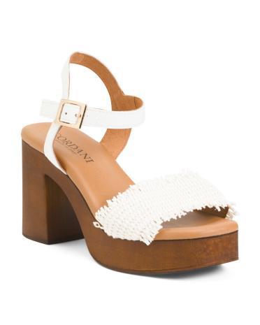 Woven Raffia Welby Platform Heeled Sandals for Women product image