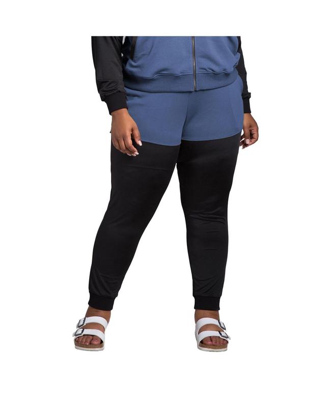 Womens Plus Size Curvy Fit Contrast Blocked Jogger Product Image