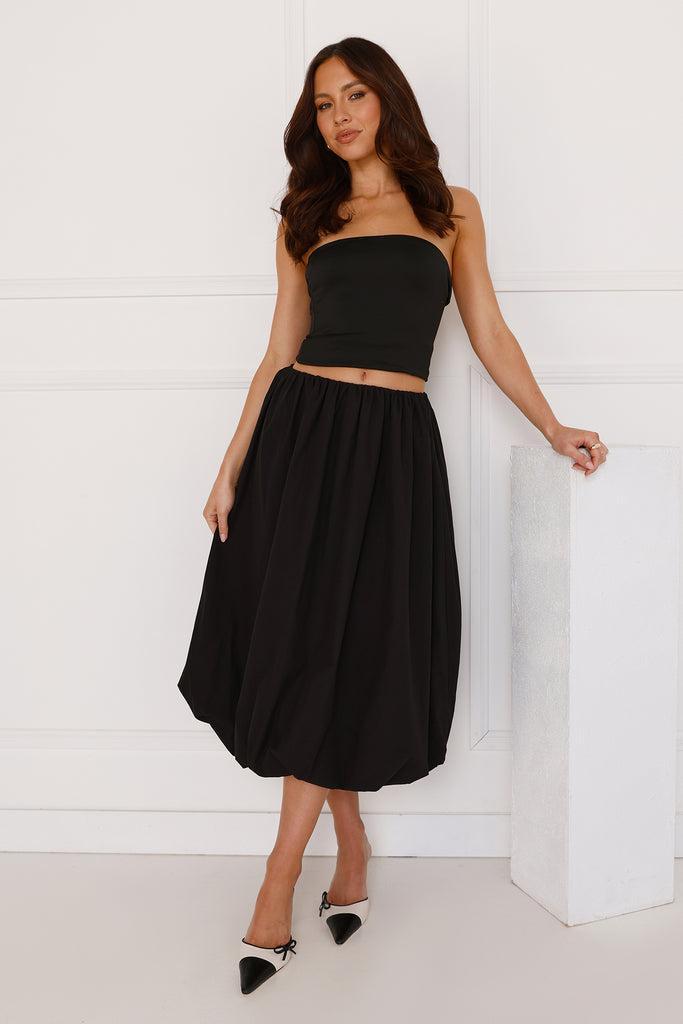 Get The Look Bubble Midi Skirt Black Product Image