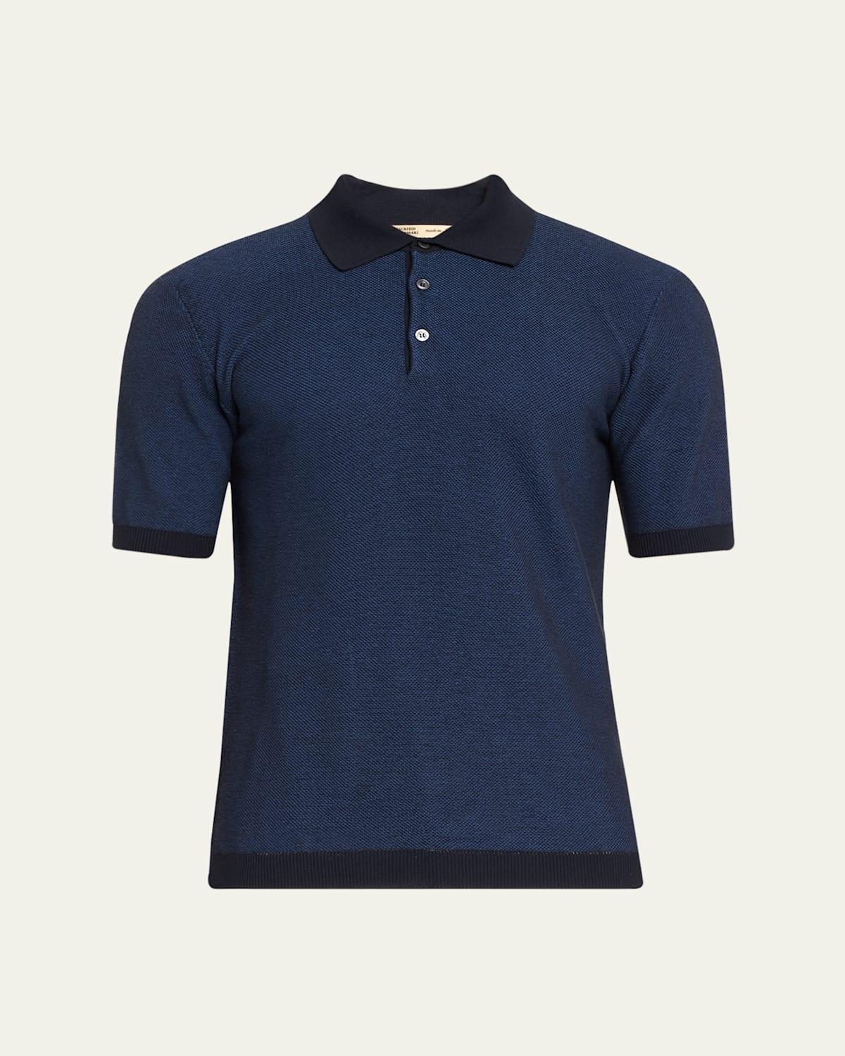 Mens Cotton Melange Polo Shirt Product Image