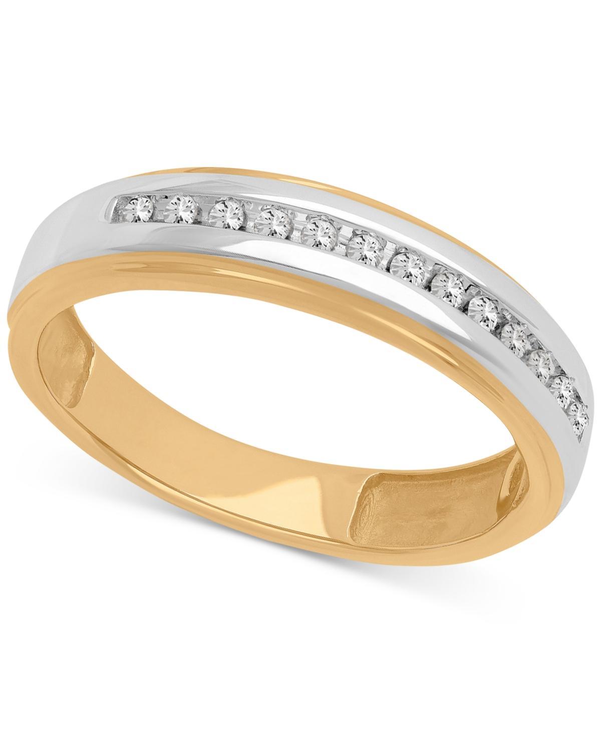 Mens Diamond Wedding Band (1/8 ct. t.w.) in 14k Gold Product Image