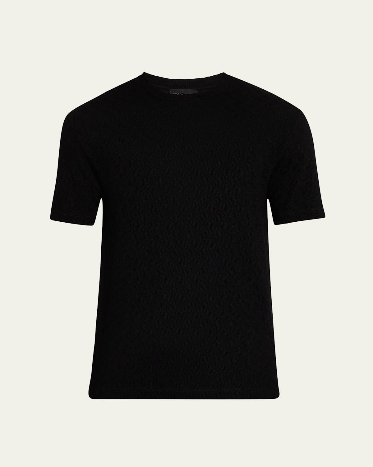 Mens Textured Solid T-Shirt Product Image