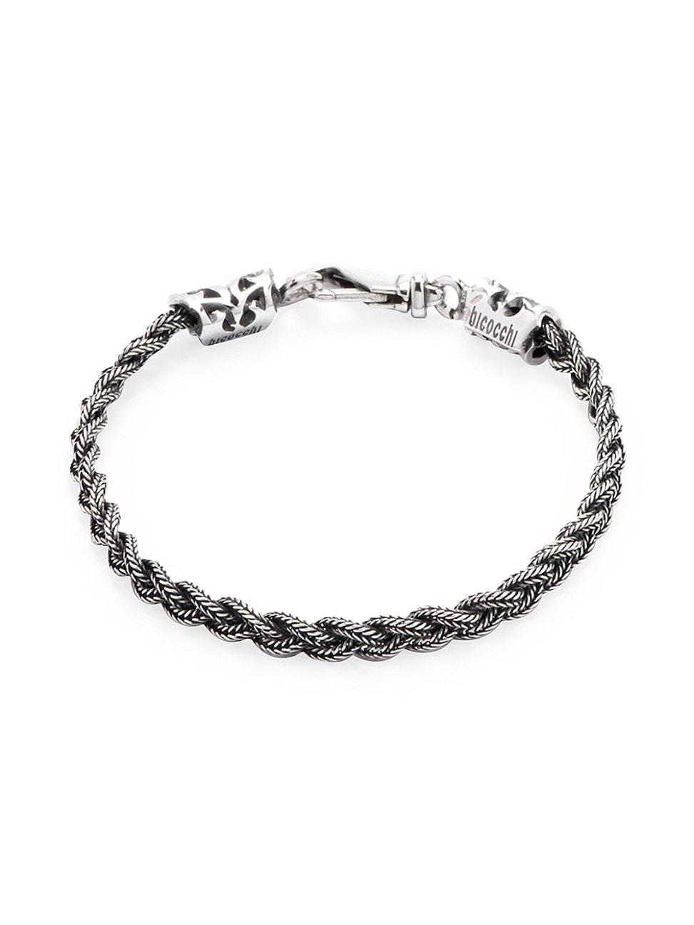 Mens Sterling Silver Braided Bracelet Product Image