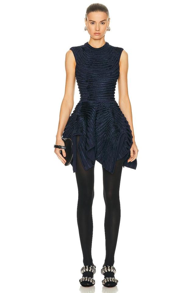 ALAA Ribbed Dress in Navy Product Image