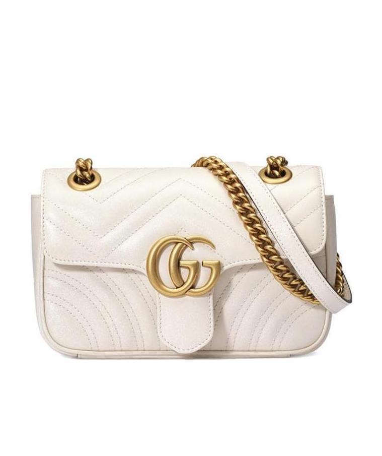 GUCCI Gg Marmont Mini Crossbody Bag In White Product Image